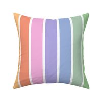 Bright pastel rainbow and white stripes vertical (extra large)