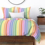 Bright pastel rainbow and white stripes vertical (extra large)