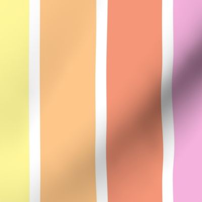 Bright pastel rainbow and white stripes vertical (extra large)