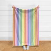Bright pastel rainbow and white stripes vertical (extra large)
