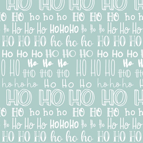 Ho Ho Ho Mixed Fonts on Blue-medium scale
