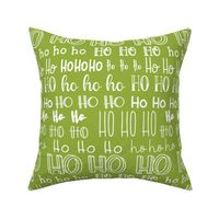 Ho Ho Ho Mixed Fonts on Bright Green-medium scale