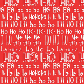 Ho Ho Ho Mixed Fonts on Red- medium scale