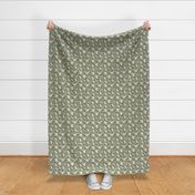 Pigeon Post- With Love- Snail Mail Vintage Style- Greenish Ash Gray/Jade Green Grey- Small Scale