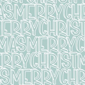 Merry Christmas Stacked Typography on Blue-medium scale