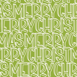 Merry Christmas Stacked Typography on Bright Green-medium scale