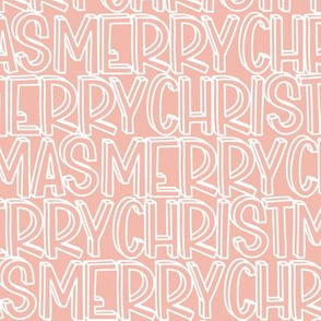 Merry Christmas Stacked Typography on Dusty Pink-medium scale