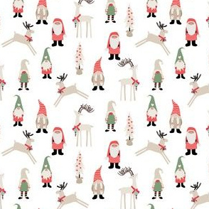 Mini Scandi Gnomes and Reindeer - red and green