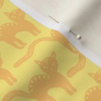 Doodle cats - yellow - small