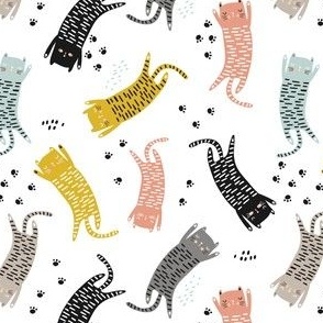 Colorful striped cats