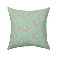 Bicycle -coral and mint - small