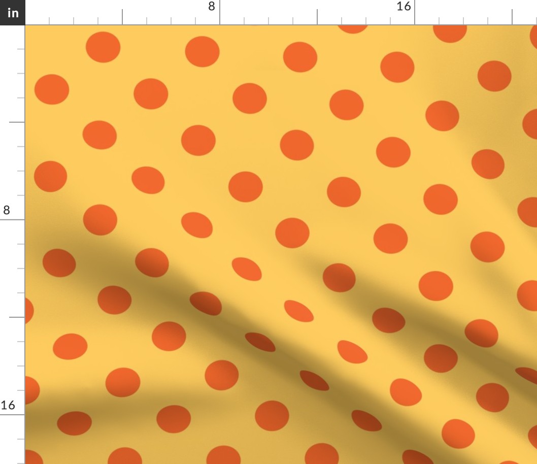 Polka dots dark organge/sunny yellow