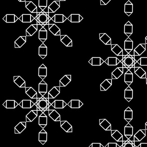 Lg Black Geometric Snowflakes by DulciArt,LLC