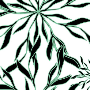 Floral green snowflakes