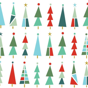 festive color block trees