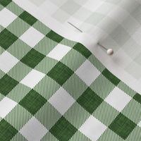 1/2" green basil linen buffalo check