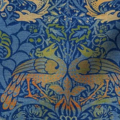 William Morris ~ Peacock and Dragon ~ Bright Original  ~ Medium