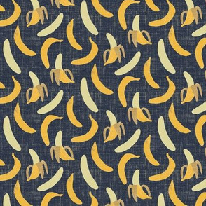 BANANAS - small scale - rustic - navy