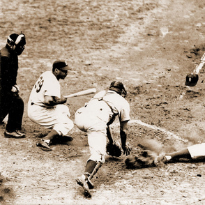 1955 Brooklyn Dodgers Jackie Robinson Stealing Home - Row One Brand