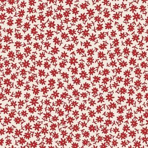 Disty floral red on cream