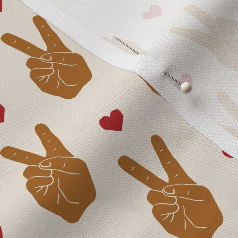 valentines day boys fabric peace out red hearts