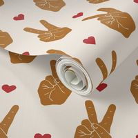 valentines day boys fabric peace out red hearts