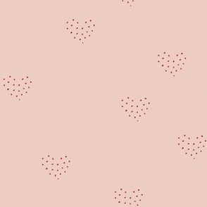 Valentines Day hearts fabric in pink peppercorn