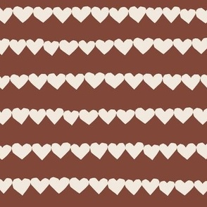 valentines day boys fabric heart strings on rich brown