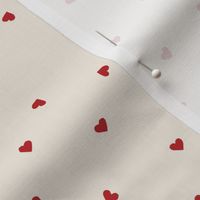 cute valentines day fabric red hearts on cream