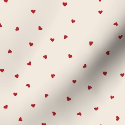 cute valentines day fabric red hearts on cream