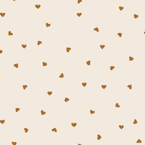 tiny hearts fabric valentines day golden brown hearts on cream