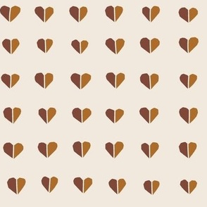 valentines day fabric brown and caramel hearts