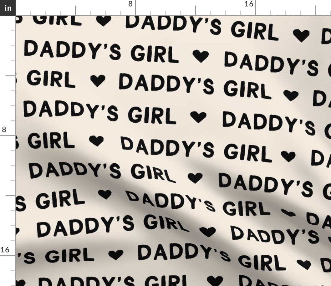 Valentines Day fabric daddy's girl text