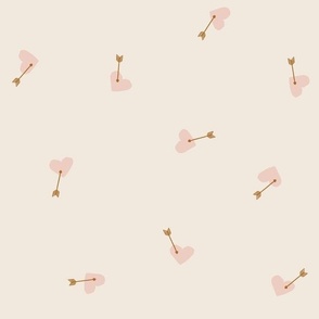 valentines Day fabric pink hearts cupids arrow - cute valentines