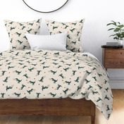 Large // Valentines Day Boys Dinosaurs in Green