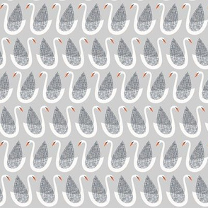 Swans - Textured - Soft Gray - Small