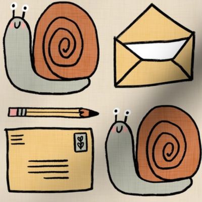 Snail Mail Pen Pals (Large Scale) ecru