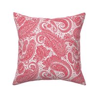 small Paisley Positivity - white and scarlet red