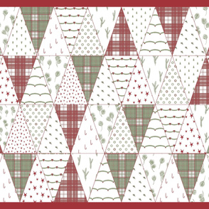 Minimal White Christmas - Bunting or Baby Quilt