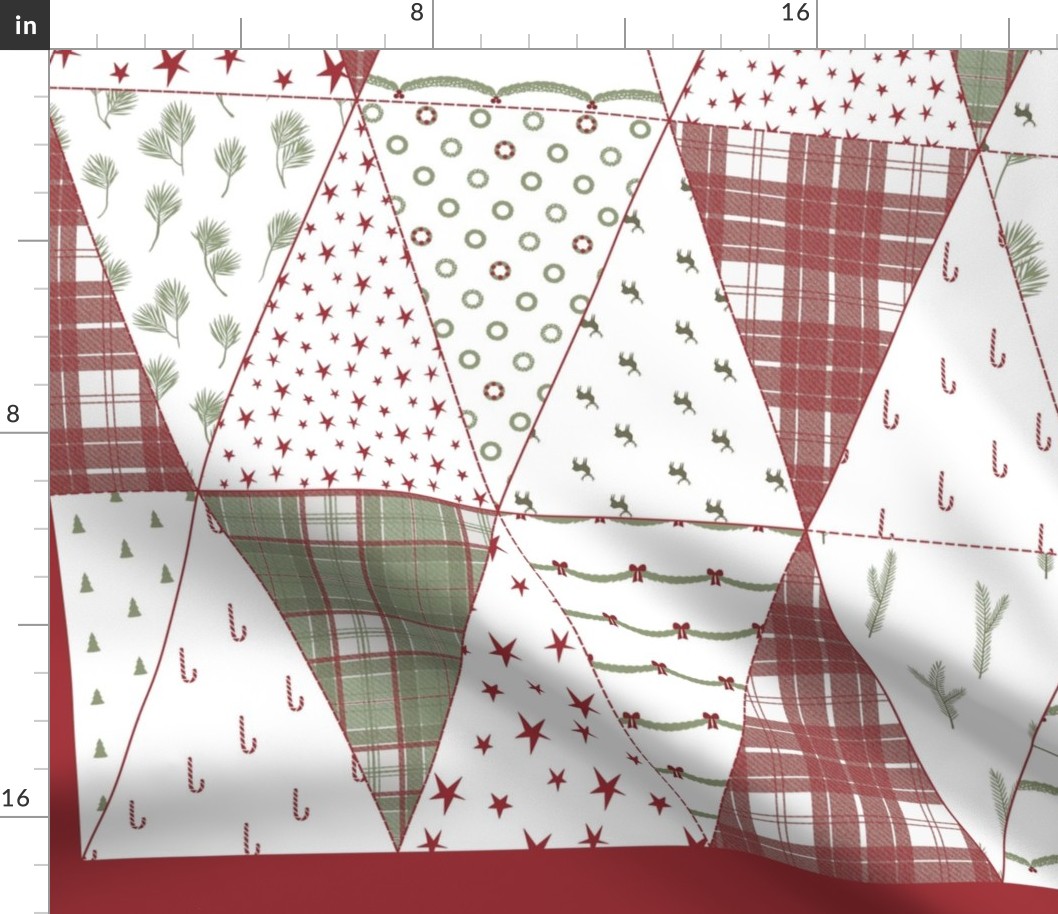Minimal White Christmas - Bunting or Baby Quilt
