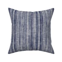Rustic Canvas Textured Stripes in Blue Grey and Navy - medium