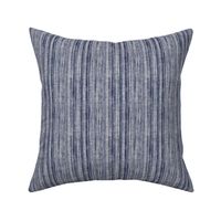 Rustic Linen Textured Stripes in Blue Grey and Navy - small