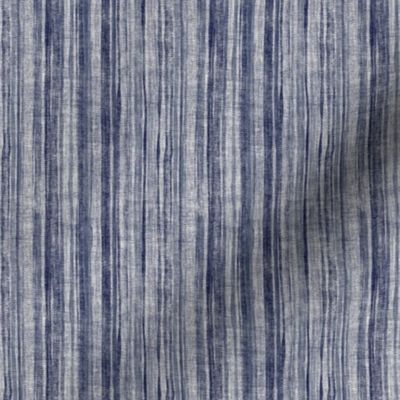 Rustic Linen Textured Stripes in Blue Grey and Navy - small