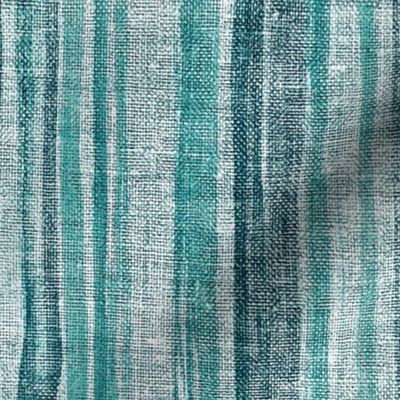 Textured Stripes in Teal Green and Grey - large