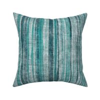 Textured Stripes in Teal Green and Grey - large