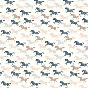 (extra small scale) wild horses - multi (blue, silk pink, sand & stone)  - C20BS