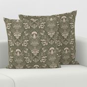 Mushroom Forest damask pattern sage green 