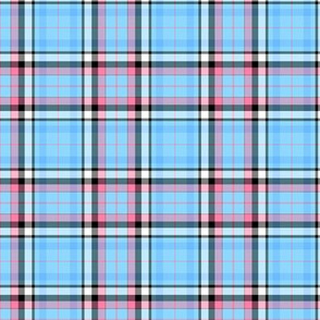 Baby Blue and Pink Plaid with White