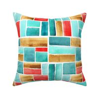 Texas Modern Crop Squares Turquoise