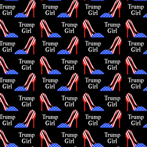 Large-Scale | Trump Girl High Heels American Flag Colors Ladies USA